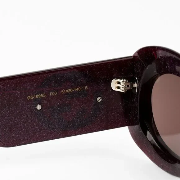SALE! NEW Gucci GG1696S 003 Violet Women Oval Sunglasses GG 1696S - Picture 9 of 10